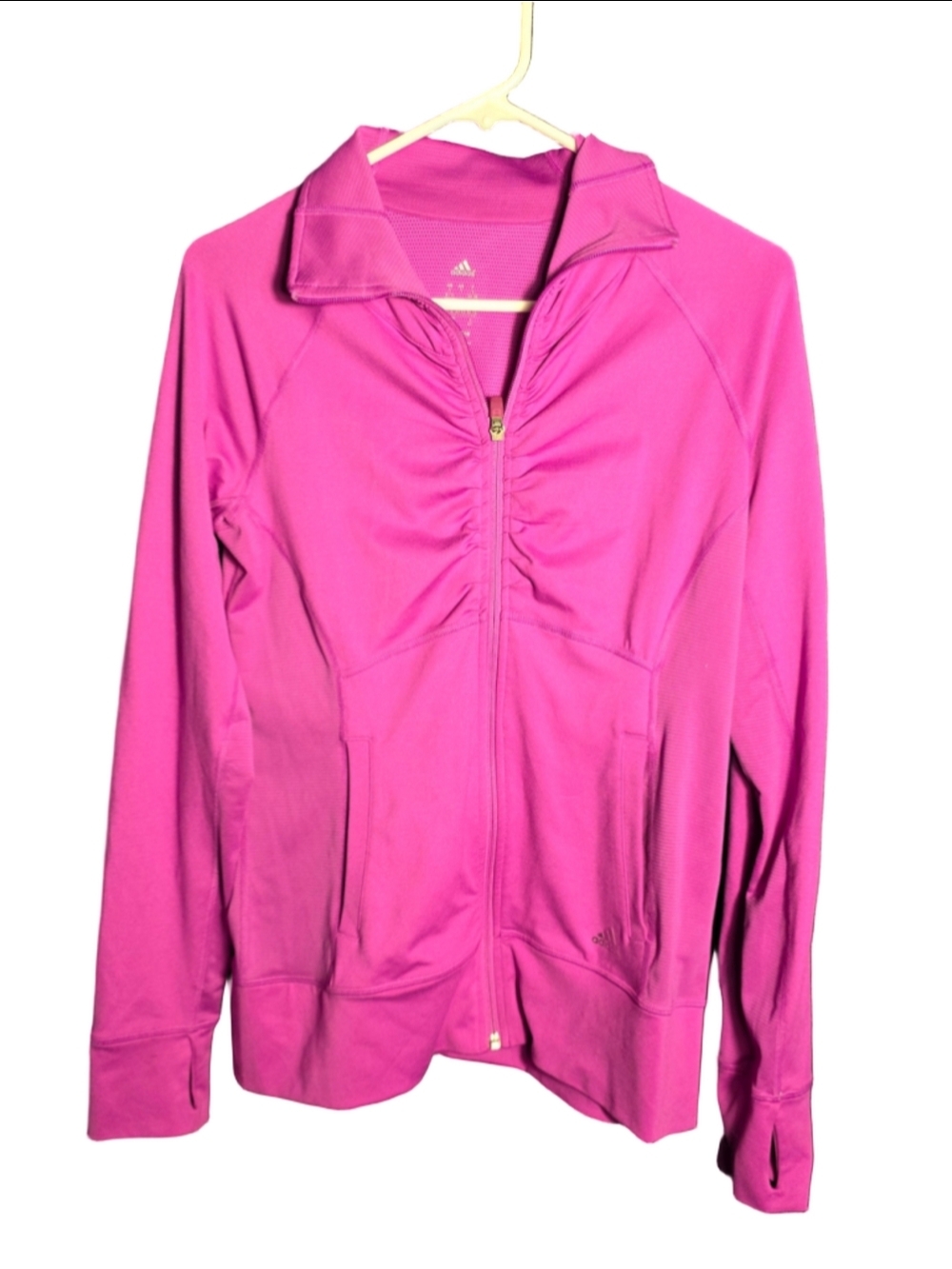 Women's Adidas Climalite Full Zip Athletic Jacket purple Size S running hiking
